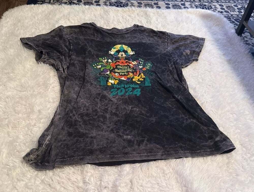 Disney 2024 Mickey's Not-So-Scary Halloween Party Magic Kingdom Acid Wash T-Shir